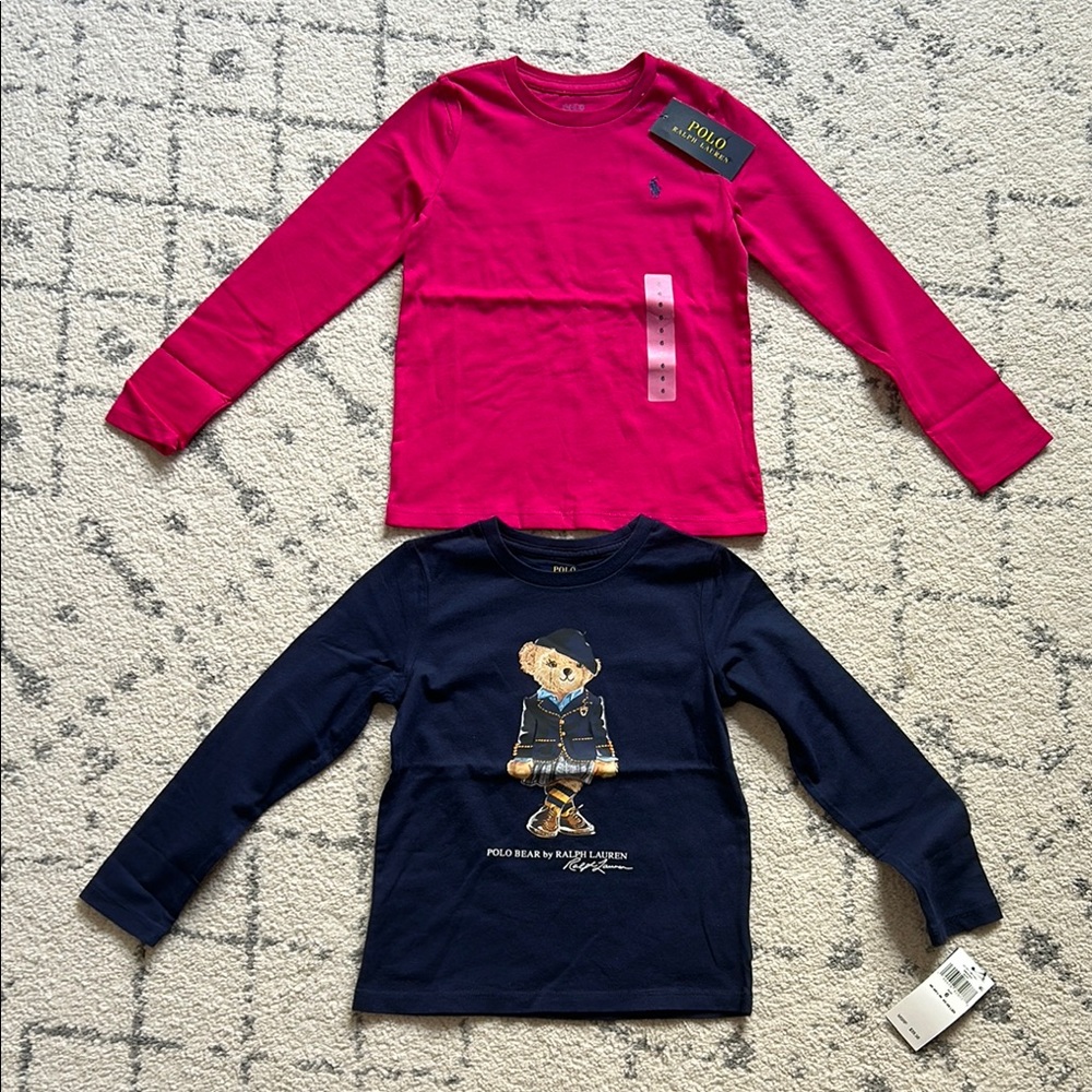 Polo by Ralph Lauren Little Girls 2 Long Sleeve Shirts Sz 6
